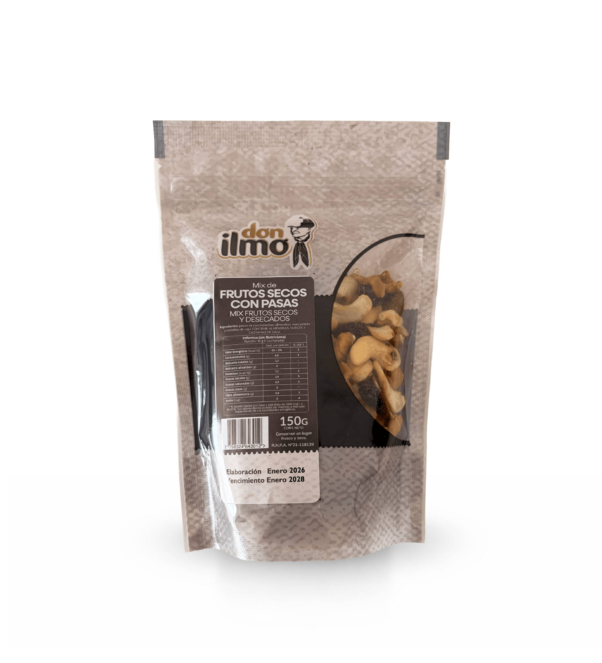 Mix de frutos secos y pasas de uva x 150 gr