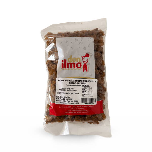Pasas de uva rubia x 500 gr