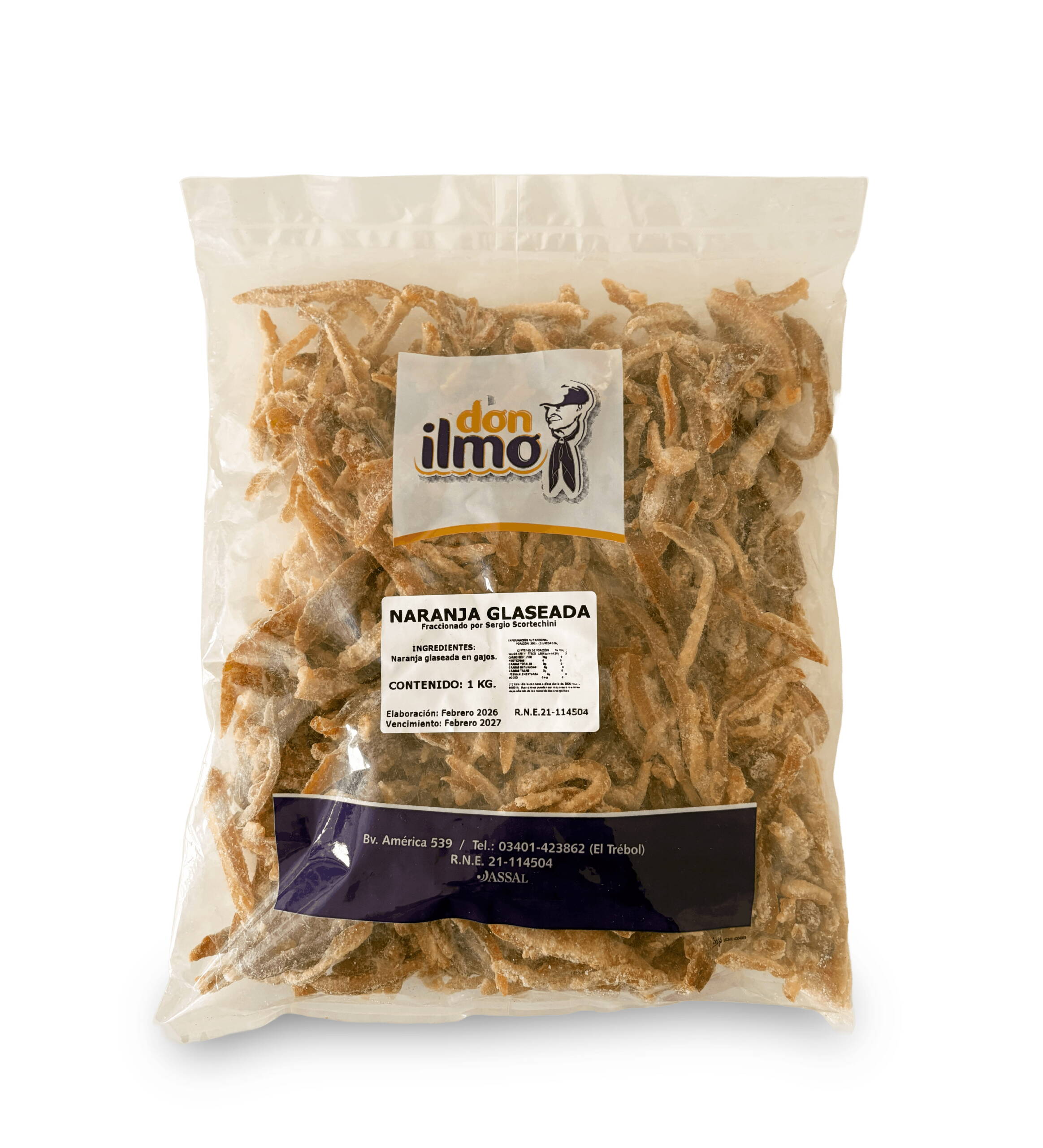 Naranja glaseada en gajos x 1000 gr