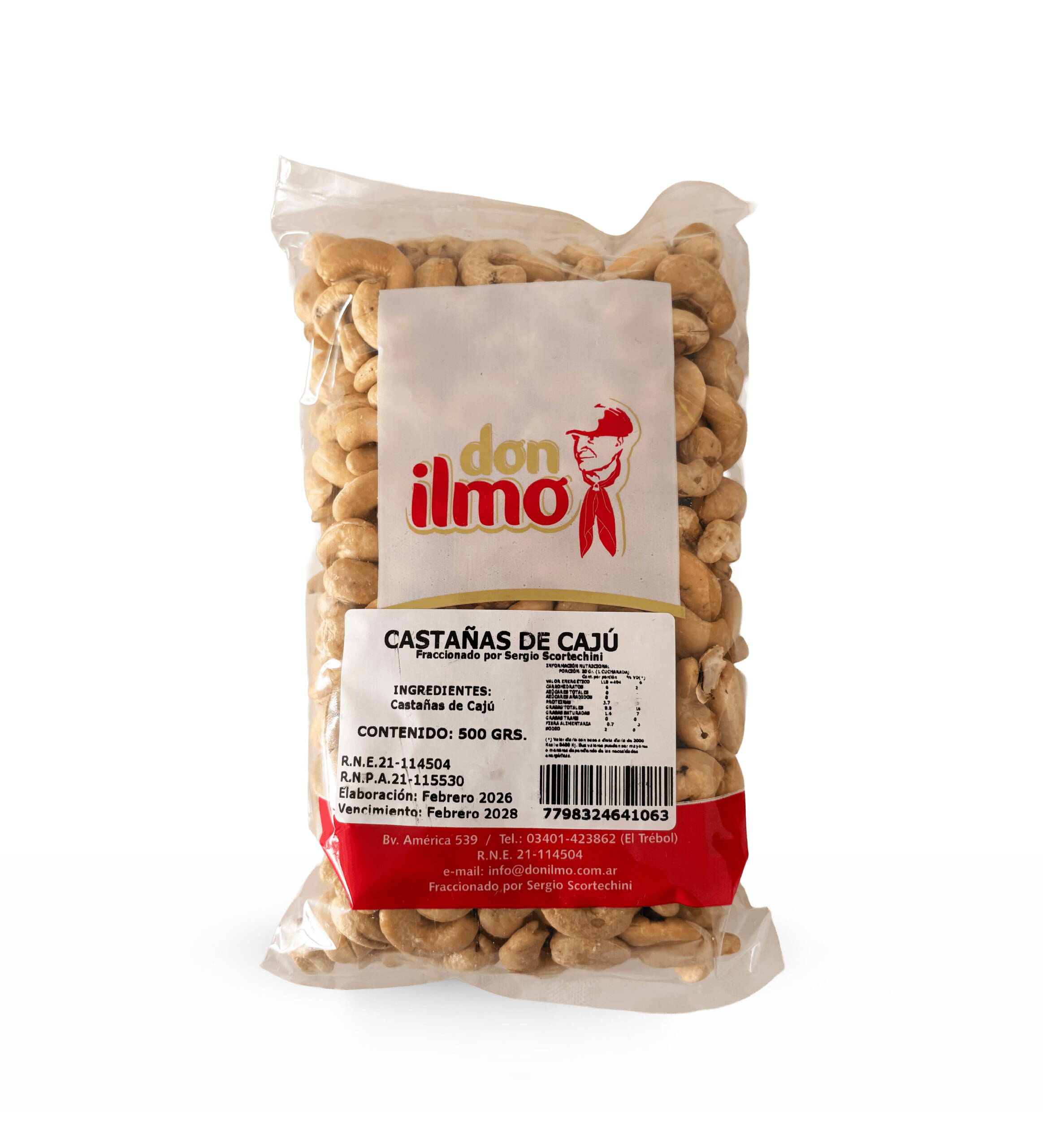 Castañas de cajú x 500 gr